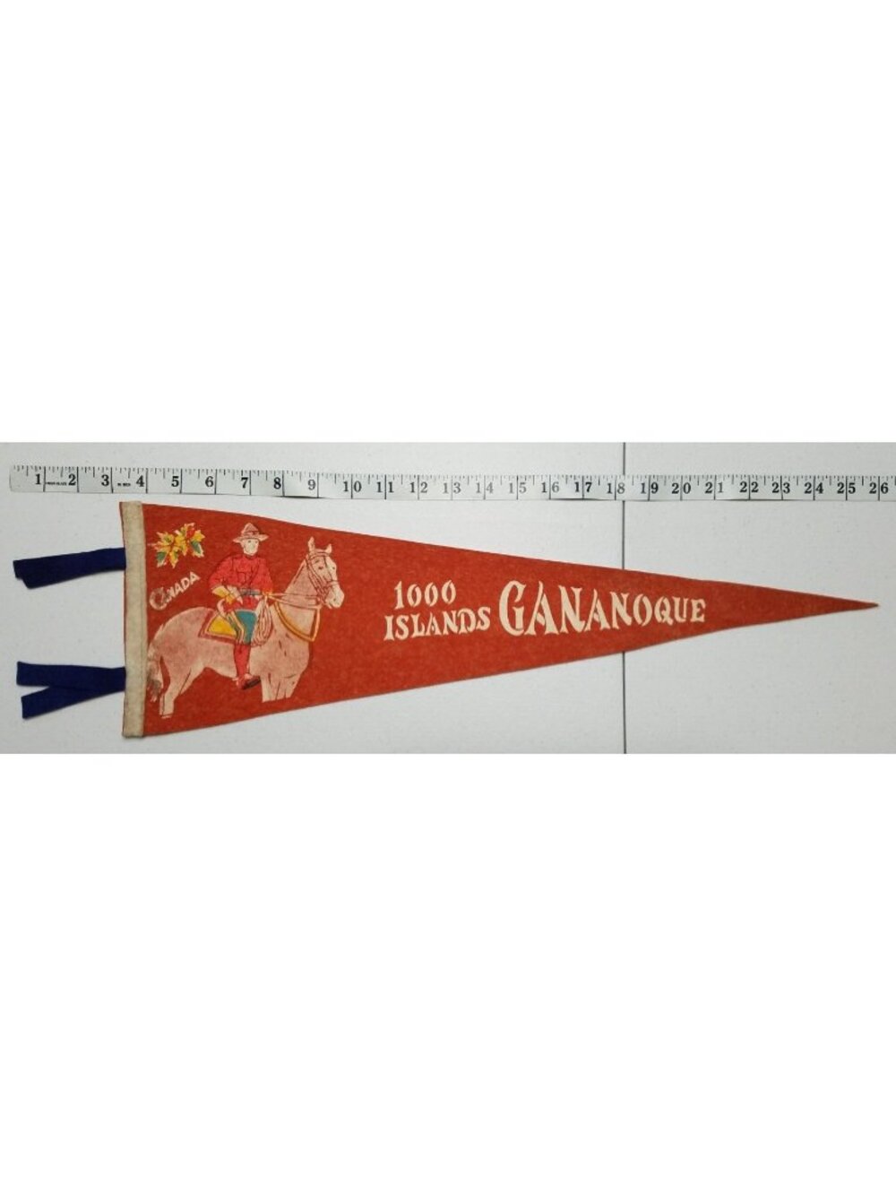 Vintage Felt Pennant 1000 Islands Cananoque Canda Souvenir Travel Collectible